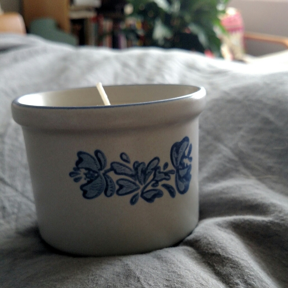 Homemade Candle in Miniature Crock